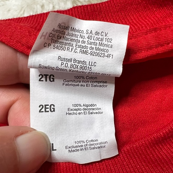 NWOT 5 Guys Burgers & Fries {Jerzees} Graphic T-Shirt in Red Unisex Sz 2XL - Picture 6 of 7